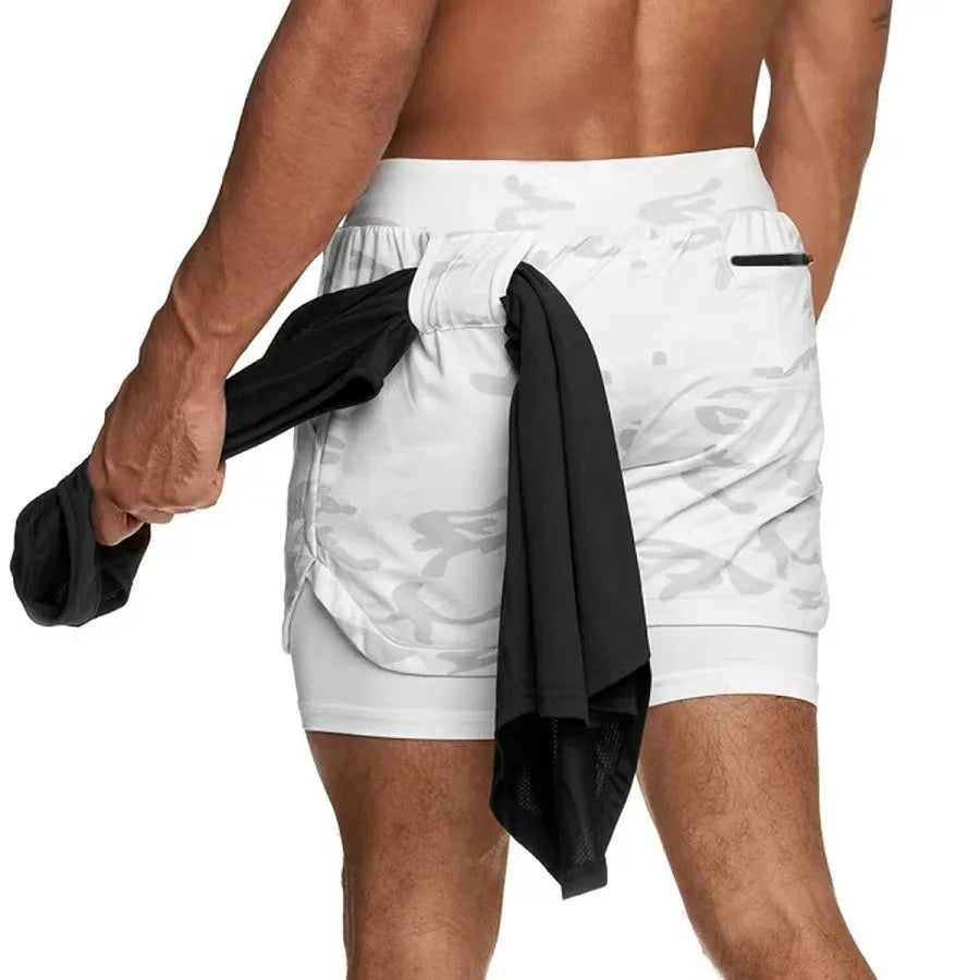 Men’s Camo 2-in-1 Quick-Dry Workout Shorts