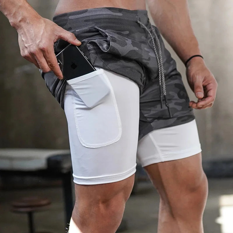 Men’s Camo 2-in-1 Quick-Dry Workout Shorts