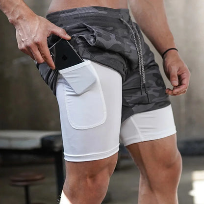 Men’s Camo 2-in-1 Quick-Dry Workout Shorts