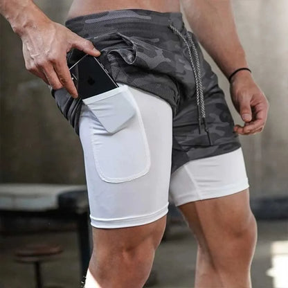 Men’s Camo 2-in-1 Quick-Dry Workout Shorts