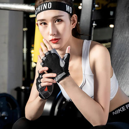 Fingerless Gym Gloves for Weightlifting and Cycling