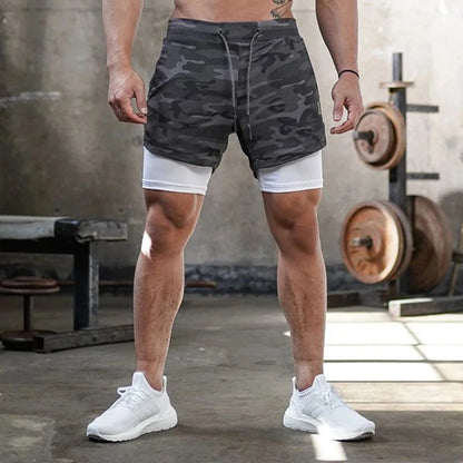 Men’s Camo 2-in-1 Quick-Dry Workout Shorts