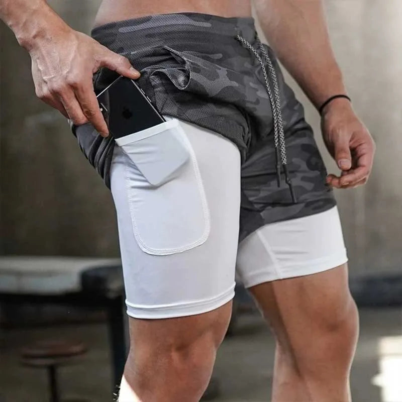 Men’s Camo 2-in-1 Quick-Dry Workout Shorts