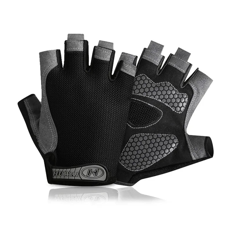 Fingerless Gym Gloves for Weightlifting and Cycling
