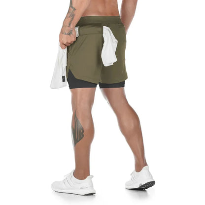 Men’s Camo 2-in-1 Quick-Dry Workout Shorts