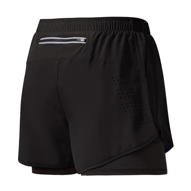 Men’s Quick-Dry 2-in-1 Running Shorts for Gym Training