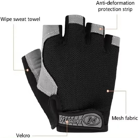 Breathable Anti-Slip Fingerless Workout Gloves