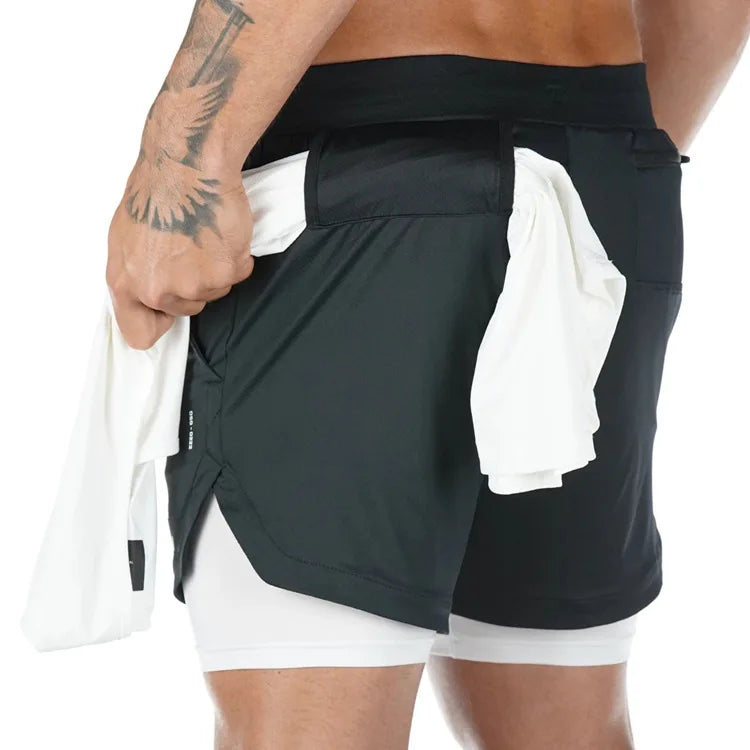 Men’s Camo 2-in-1 Quick-Dry Workout Shorts