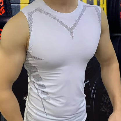 Men’s Sleeveless Compression Tank Top for Gym Training