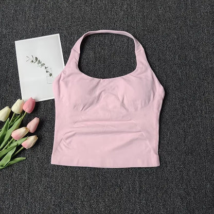 Women’s Open Back Halter Bralette with Removable Pads