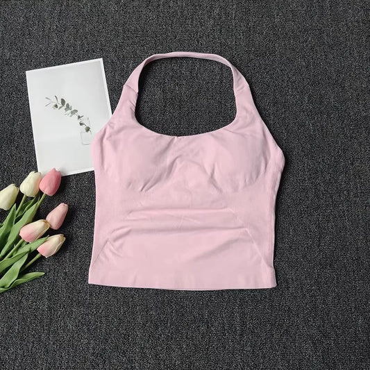 Women Sports Yoga Vest Running Gym Top Fitness Quick-Dry Workout Vest High Elastic Yoga Tank Top Gym Seamless Workout Sports Bra