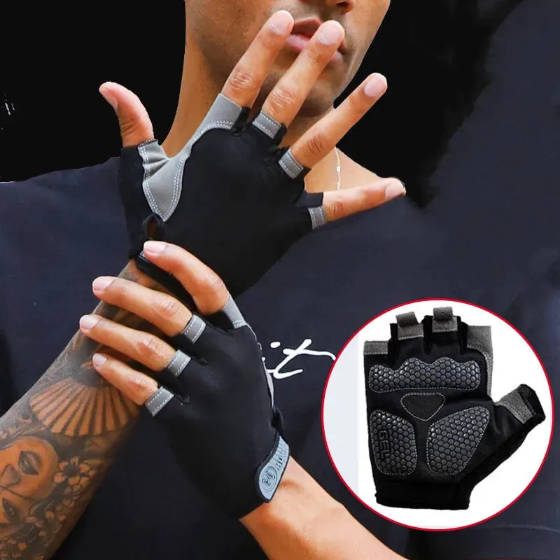 Fingerless Gym Gloves for Weightlifting and Cycling