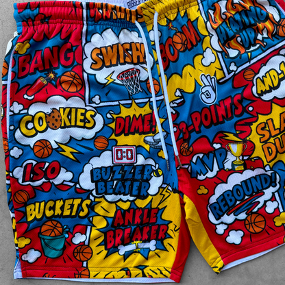 Comic Book Basketball Shorts