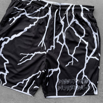Lightning Strike Black Basketball Shorts