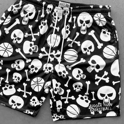 Buckets & Bones Black Basketball Shorts