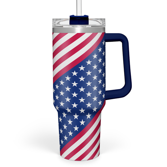 American Flag 40oz Insulated Tumbler with Handle