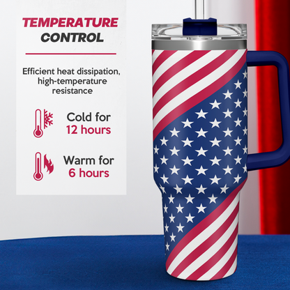 American Flag 40oz Insulated Tumbler with Handle
