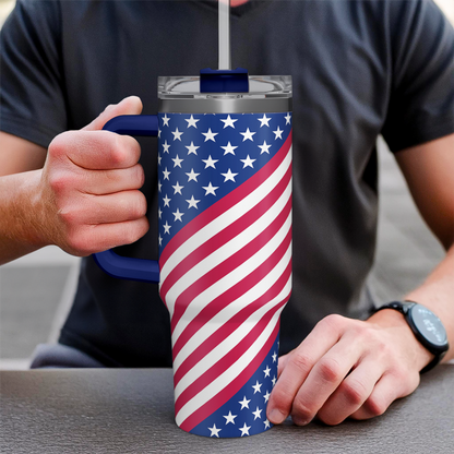 American Flag 40oz Insulated Tumbler with Handle