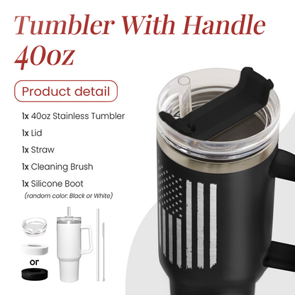 American Flag 40oz Insulated Tumbler with Handle