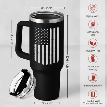 American Flag 40oz Insulated Tumbler with Handle