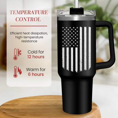American Flag 40oz Insulated Tumbler with Handle