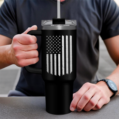 American Flag 40oz Insulated Tumbler with Handle
