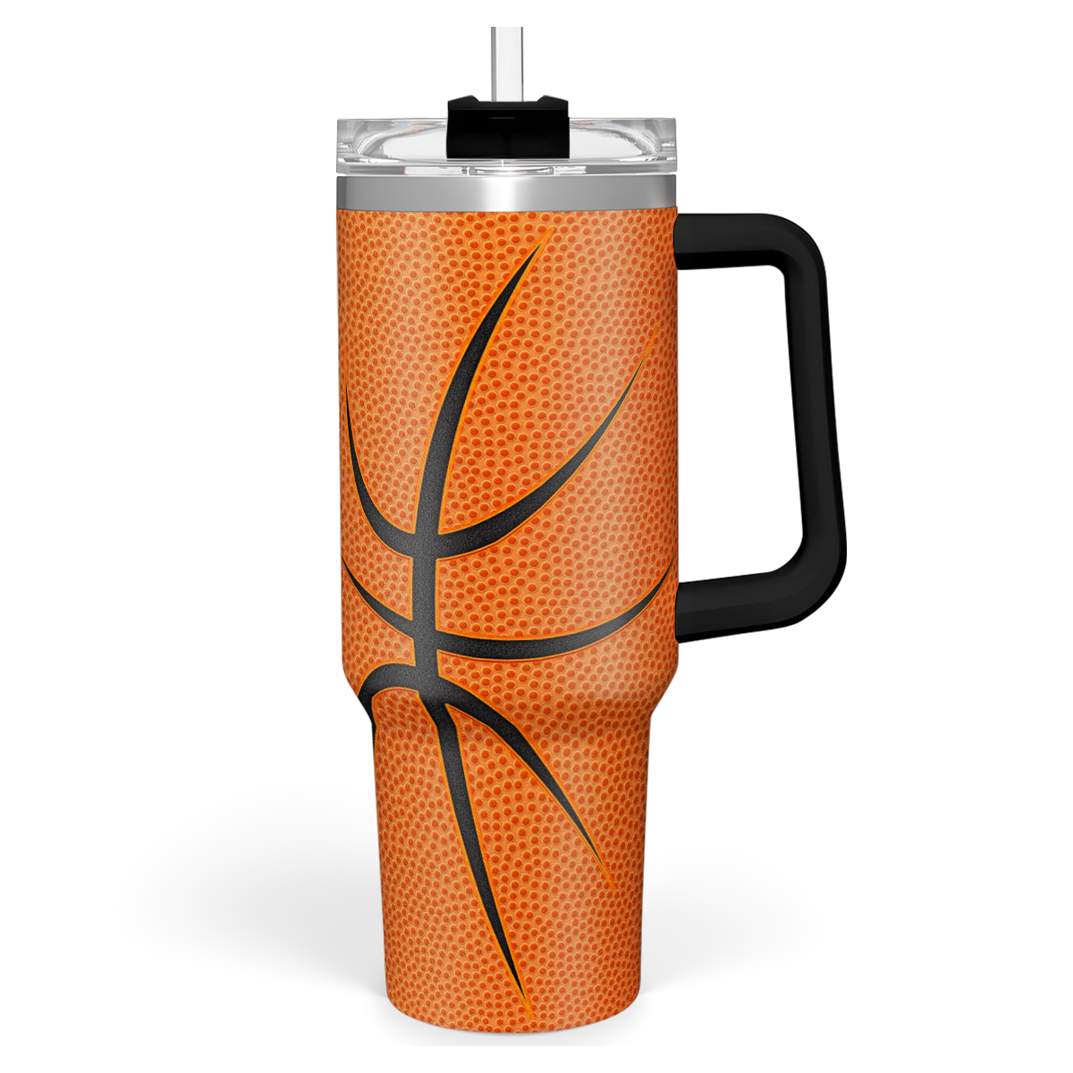 Basketball 40oz Stainless Steel Tumbler with Lid and Straw