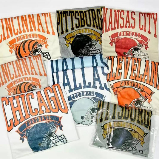 Customizable Football Fan Graphic T-Shirt