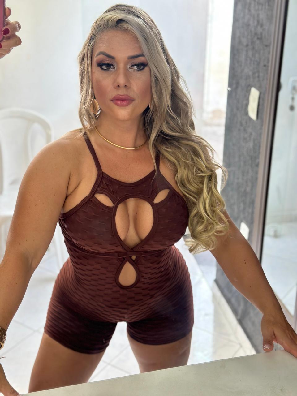 Brown Scrunch Booty Short Workout Jumpsuit