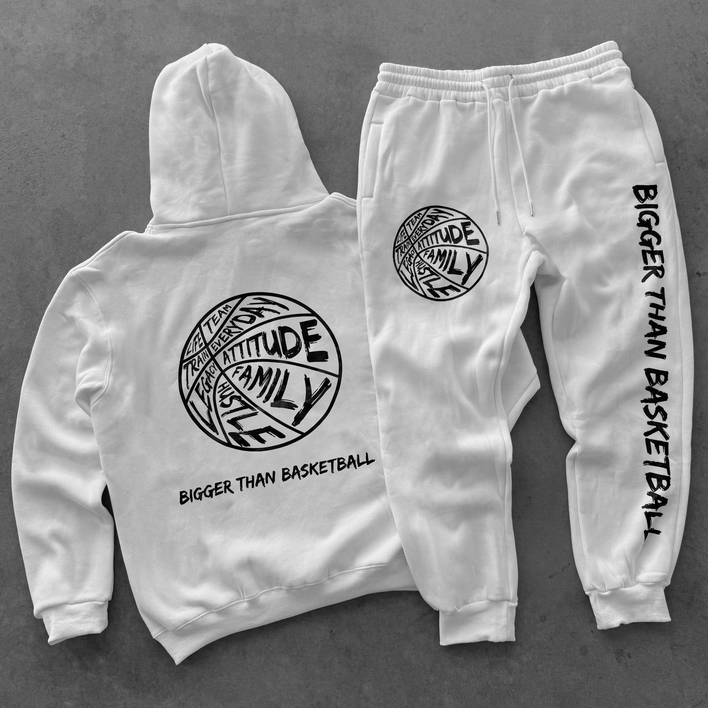 Bigger Than Basketball White Hoodie