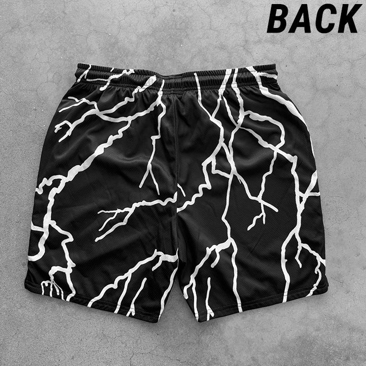 Lightning Strike Black Basketball Shorts