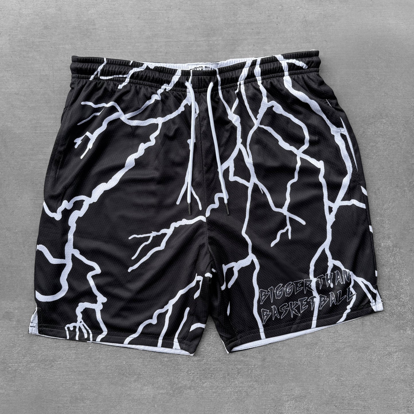 Lightning Strike Black Basketball Shorts
