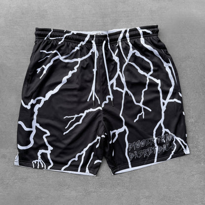 Lightning Strike Black Basketball Shorts