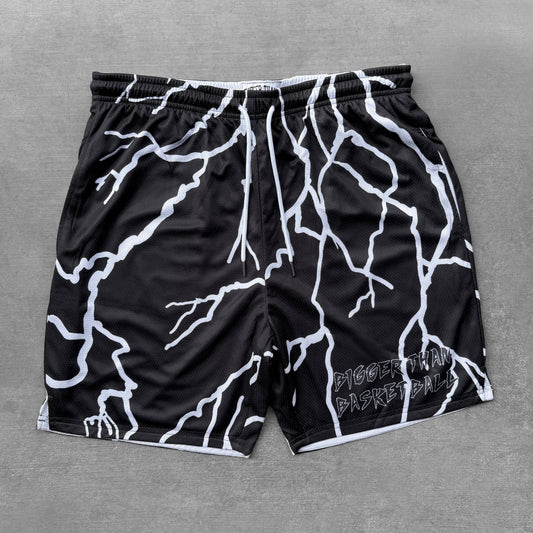 Lightning Strike Black Basketball Shorts