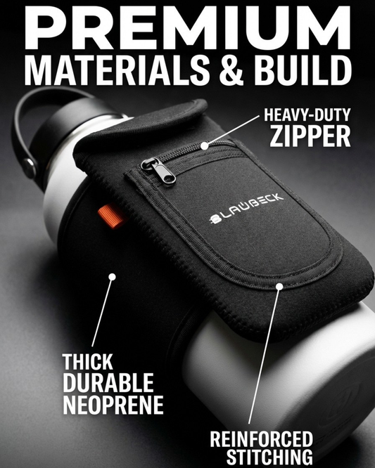 Magnetic Gym Water Bottle Sleeve with Phone Holder