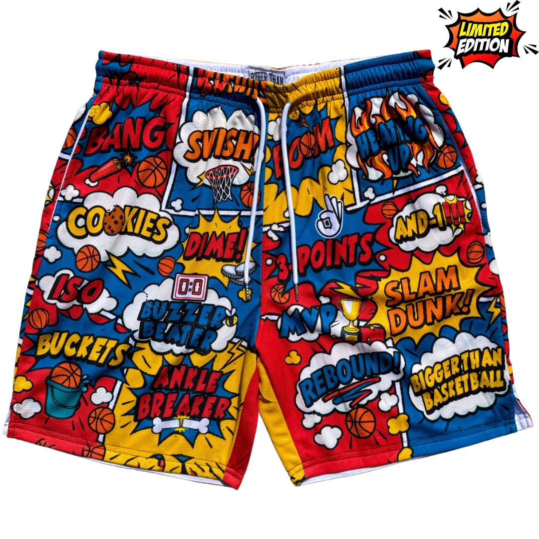 Comic Book Basketball Shorts