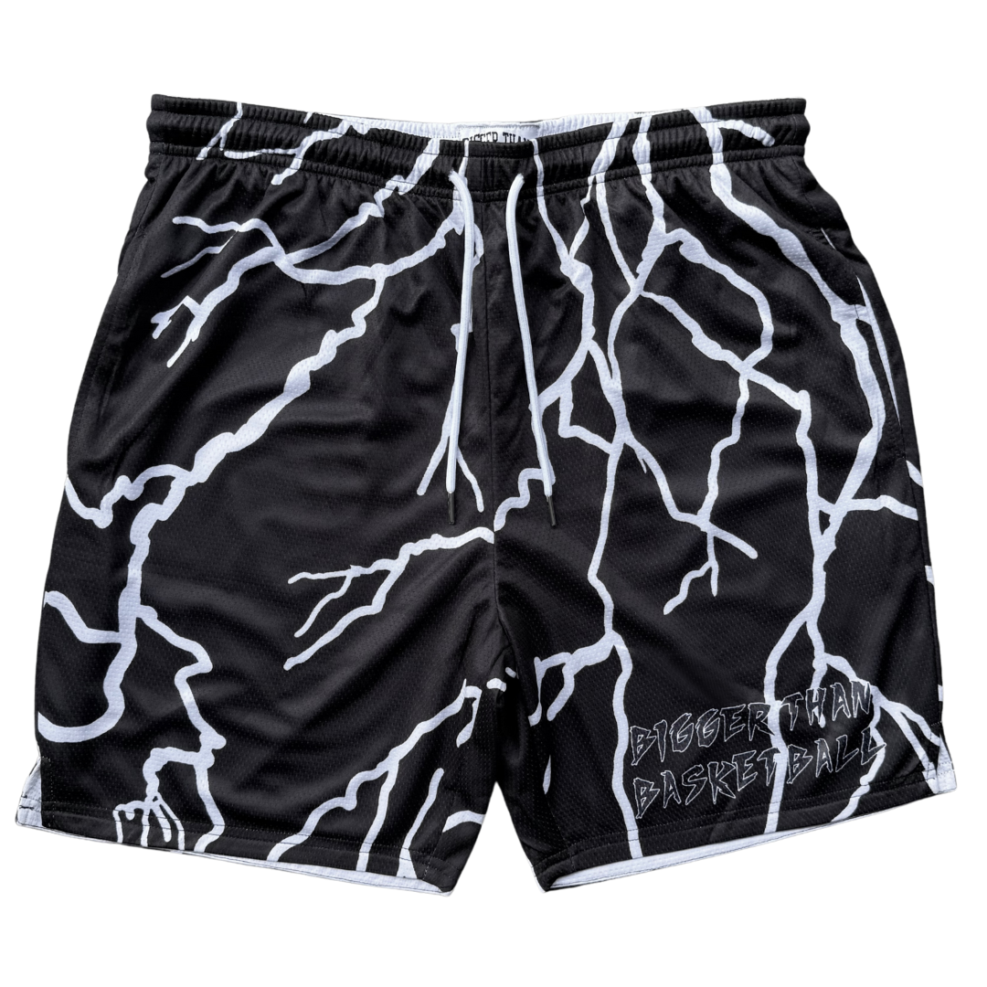Lightning Strike Black Basketball Shorts