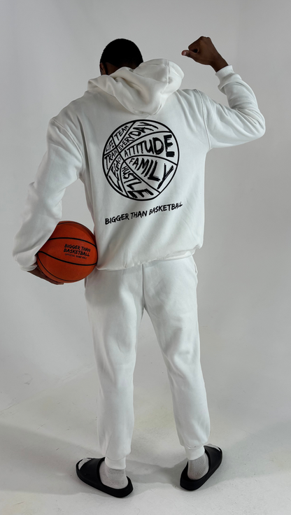 Bigger Than Basketball White Hoodie