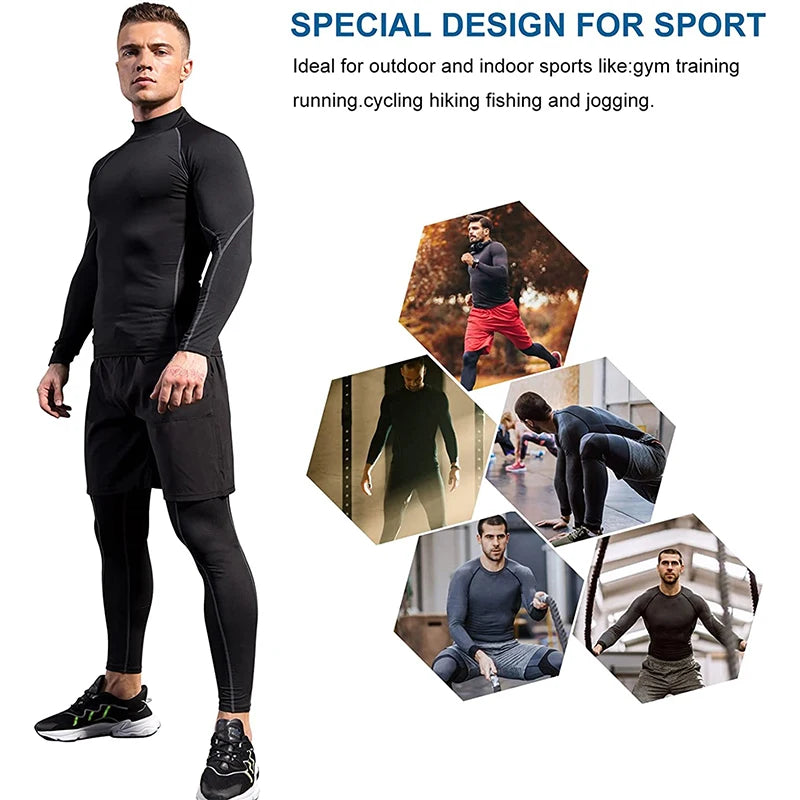 Men’s Long Sleeve Quick-Dry Compression Workout Shirt