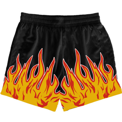 Flame Black Basketball Shorts