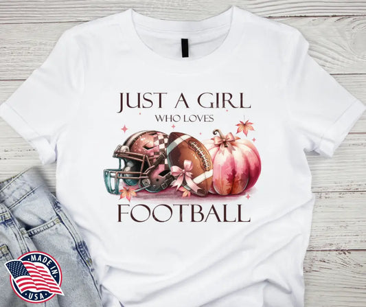 Girl Who Loves Football Graphic T-Shirt