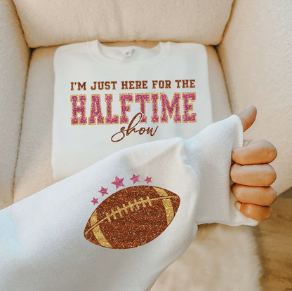 Glitter Super Bowl Halftime Football Sweatshirt