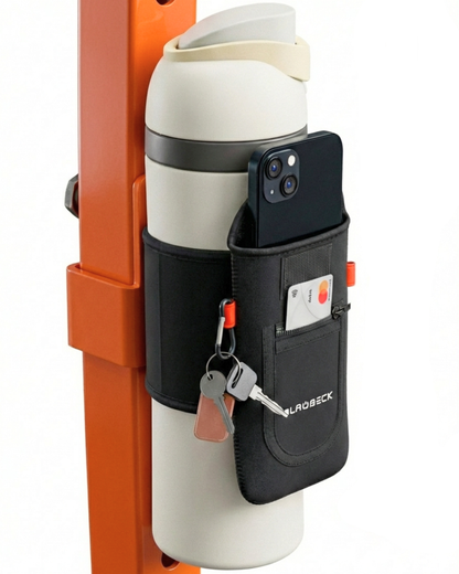 Magnetic Gym Water Bottle Sleeve with Phone Holder