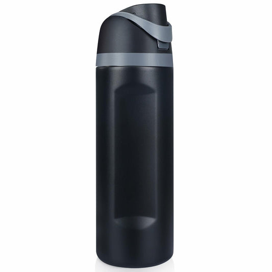 1L Leakproof Black Sports Water Bottle for Gym and Travel