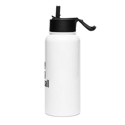 Stainless steel water bottle with a straw lid